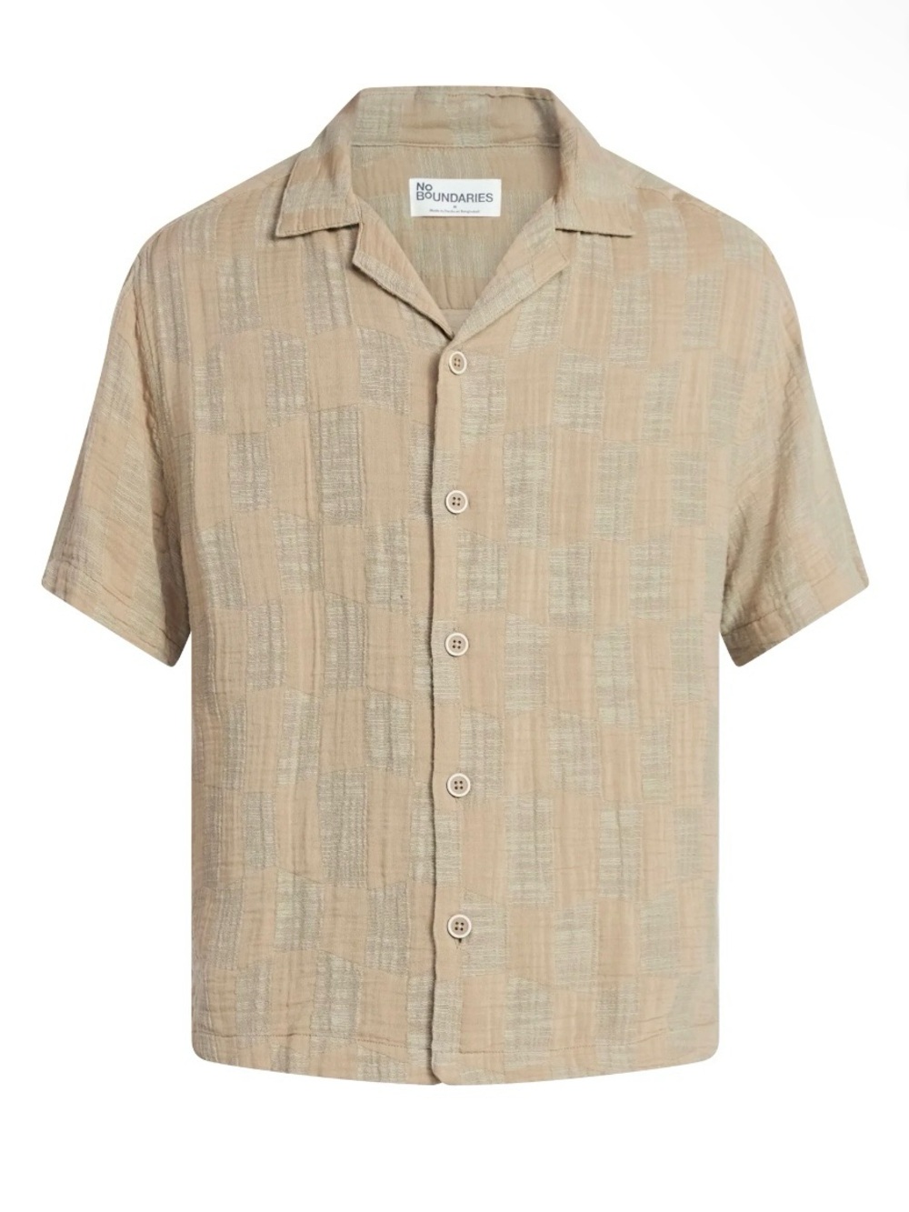 Men's short sleeve textured camp shirt